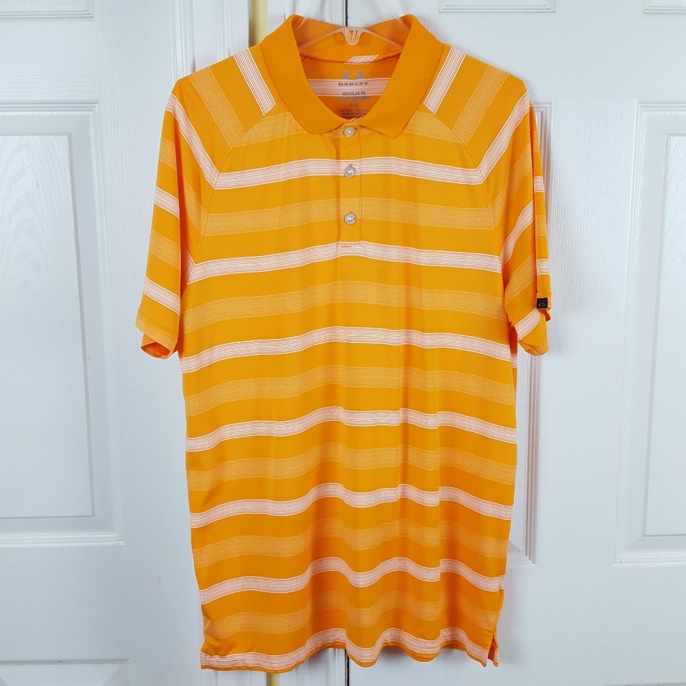 Oakley Hydrolix Regular Fit Stripe Polo Shirt L